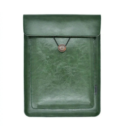 Housse Ordinateur en Cuir Honoré 14 pouces Vert brillant