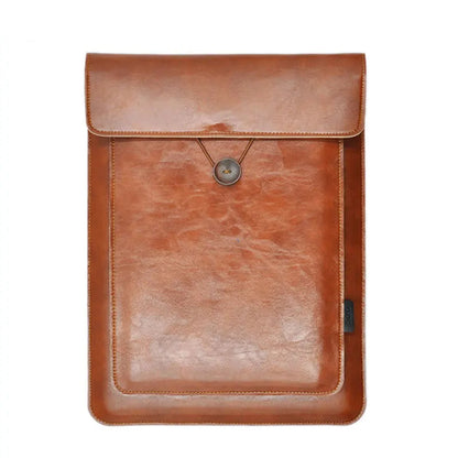 Housse Ordinateur en Cuir Honoré 15-16 pouces Marron foncé brillant